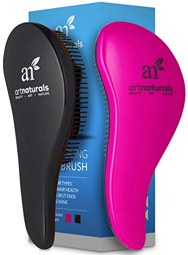 Art Naturals Cepillo de pelo Entwirrungs desenredar - Pack 2 (rosa y negro) - Kämmbarkeitshilfe