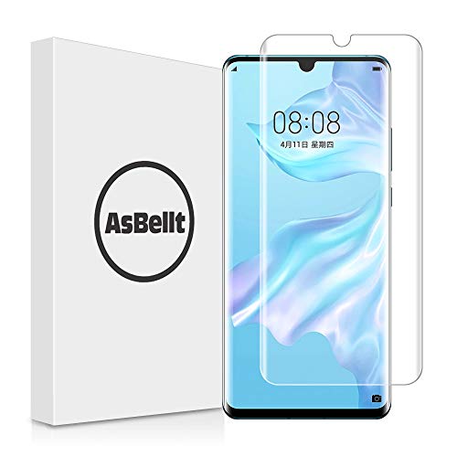 AsBellt Protector Pantalla de Huawei P30 Pro (Pegamento en Toda la Pantalla) (9H Dureza) (Alta sensibilidad),Cristal Vidrio Templado/Protector de Pantalla para Huawei P30 Pro