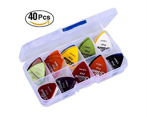 astropick – Caja de 40 púas para guitarra eléctrica, acústica, bajo, o Folk – 6 capas),: 0.58/0.71/0.81/0.96/1.20 y 1.50 (mm) – para hombre y mujer – Pico, pestaña, Pick, Plectro