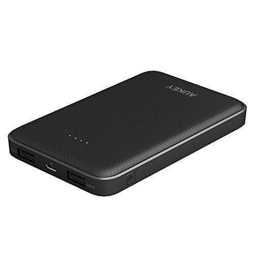 AUKEY Bateria Externa 10000mAh Doble Puerto, Cargador Portatil Compacto para iPhone X/ 8/ Plus/ 7/ 6s, Samsung S8+/ S8, iPad, Tablets y m¨¢s