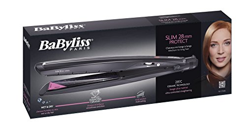 BaByliss Diamond Slim ST326E - Plancha de pelo Wet & Dry, 16 ajustes de temperatura de 140° C a 235° C, Ceramic Technology