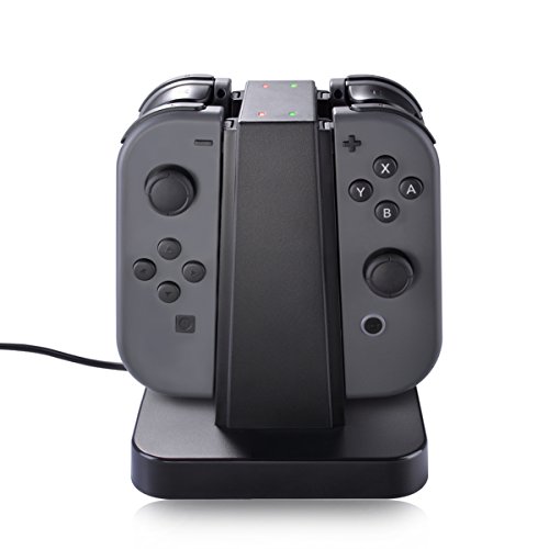 Base de Carga Joy con 4 en 1 Soporte de Cargador para Joy con de Nintendo Switch con indicación LED