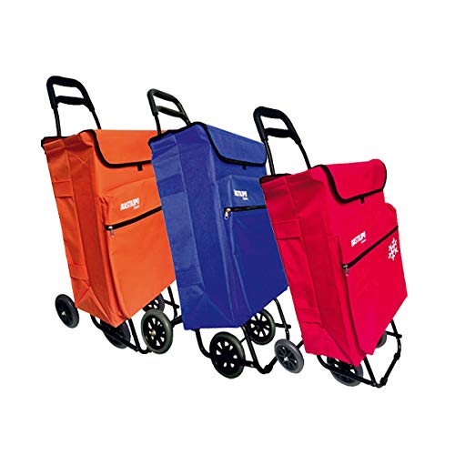 Bastilipo Julia 7098 Carro De La Compra De 4 Ruedas Plegables con Bolsa Térmica, Naranja, 50 l