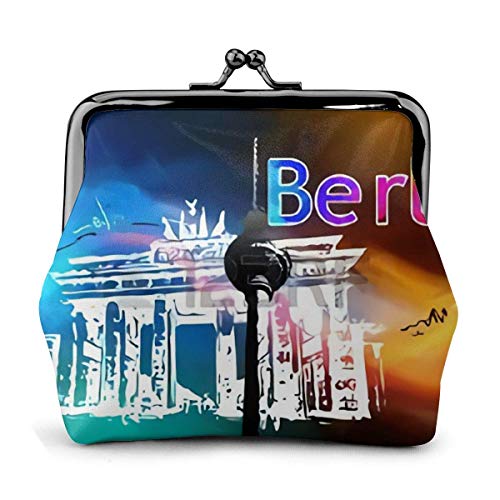 Berlin Art Design Cartera de Mujer con Hebilla Monederos Monedero Kiss-Lock Cambiar Carteras de Maquillaje de Viaje