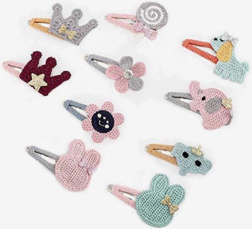 BETOY Horquillas Pelo Niña, Niña Infantiles Horquilla de Pelo, 10 pcs Accesorios para Cabello con Perchas de Cocodrilo y Broche de Punto Lindo para Niña, Mascota Niño - Colorido