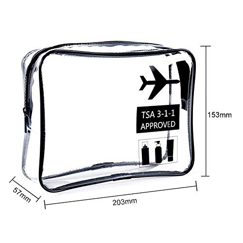 Bolsa de Maquillaje Portátil Bolsa De Aseo Transparente 2 Paquetes Bolsa De Equipaje Organizador De Maquillaje Bolsas De Cosméticos Impermeables Viajes Transporte En El Aeropuerto Bolsas Que Cumplen C