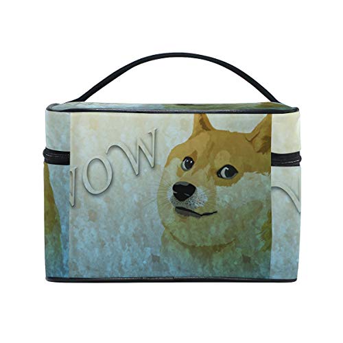 Bolsa de maquillaje portátil Wow Such Doge neceser para cosméticos, práctica bolsa de aseo para mujeres y niñas