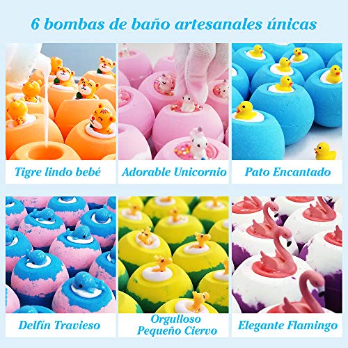 Bombas de Baño para Niños, Bomba de Baño Set de Regalo con Juguetes Sorpresa, Bombas Baño, Sales de Baño Relajantes y Divertidos, Regalo Cumpleaños Valentin Navidad para Niñas Niño Amigas Mujer