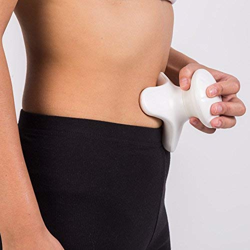 BONNO® Masajeador corporal de vibración - Blanco (modelo 2020) - Masaje Shiatsu, anticelulitis, reflexología y acupresión - Vibromasajeador de mano portátil – Garantía 2 Años