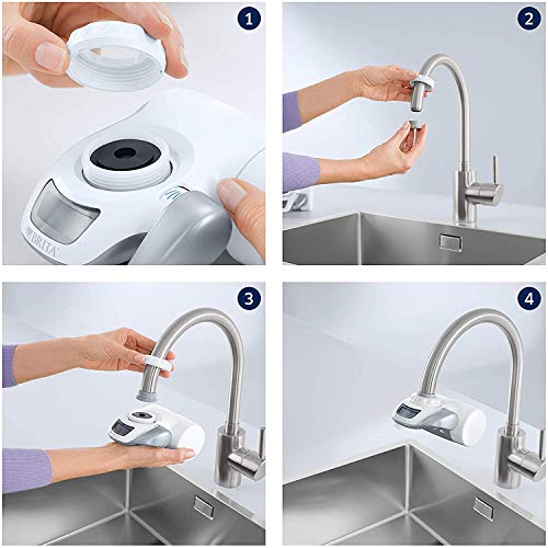 BRITA On Tap Sistema de Filtración para grifo – Agua filtrada de excelente sabor – Incluye 1 filtro para grifo BRITA ON TAP – 600 litros de agua filtrada por cartucho – Color blanco