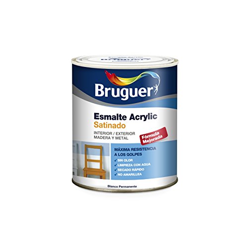 Bruguer - Esmalte Acrlico Satinado Laca Acrylic Blanco Permanente 750 Ml