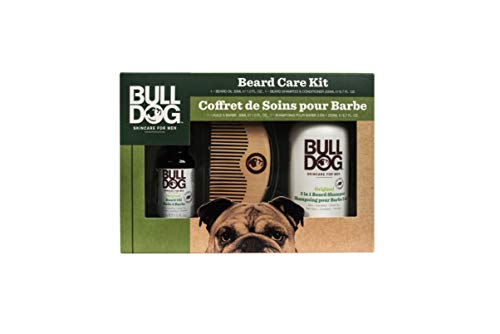 BullDog Kit para el cuidado para la barba color blanco – Lote de 2