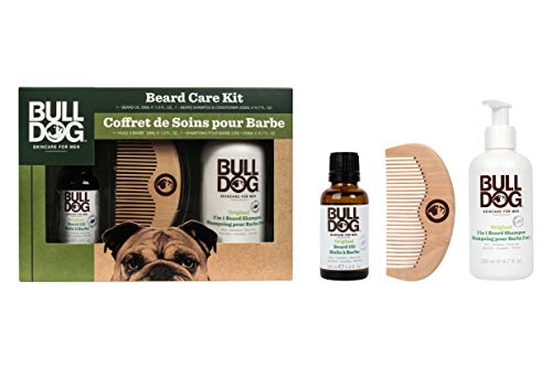 BullDog Kit para el cuidado para la barba color blanco – Lote de 2