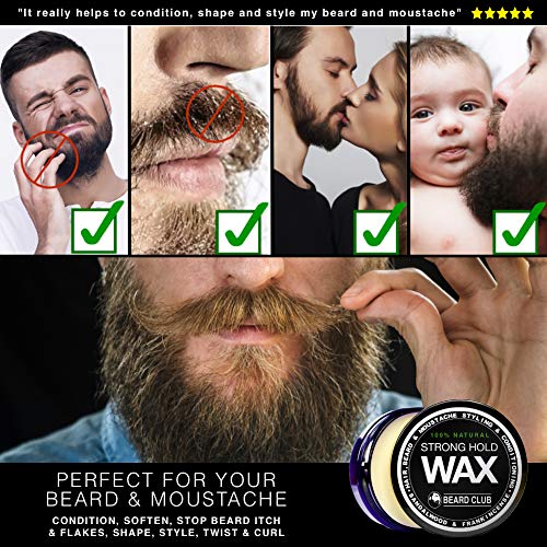 Cera Para el Cabello, Bálsamo para Barba y Cera Para Bigote Para Hombres | 100% Natural | Sándalo e Incienso | Acondiciona el Cabello y Reduce la Piel Seca con un Acabado Mate de Larga Duración