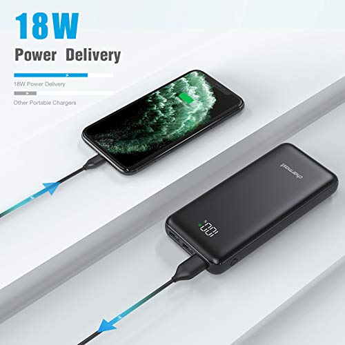 Charmast Batería Externa 23800mAh Power Bank USB C PD18W & QC3.0 Rápido Cargador Portátil Móvil Ultra Alta Capacidad con Pantalla LCD Digital,con 4 Salidas y 2 Entradas para Smartphones Tabletas y Más