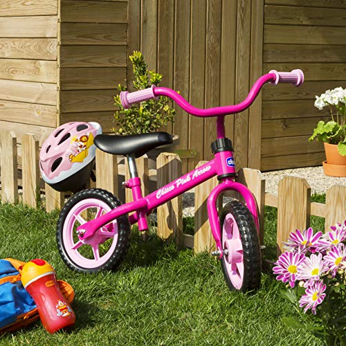 Chicco First Bike - Bicicleta sin pedales con sillín regulable, color rosa, 2-5 años