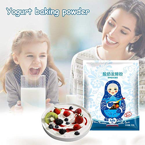 Childlike Iniciador De Yogurt Levadura Lactobacillus En Polvo Yogur Ácido Láctico Bacterias Levadura En Polvo Suministros De Cocina para Hornear (1 G/Bolsita, 10 Bolsitas)