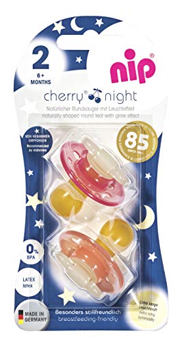 Chupete NIP Cherry Night: Aspiradora redonda, 2 x tamaño: 2