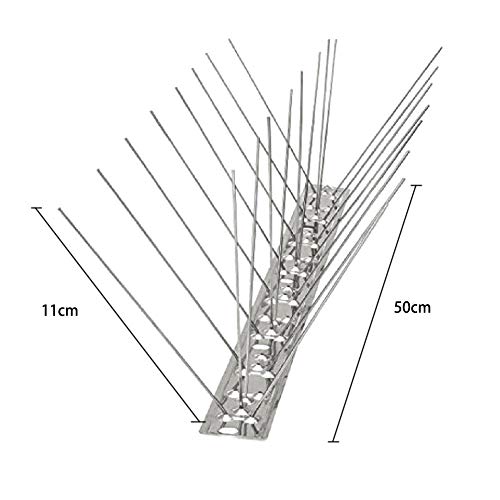 Coil.c - Juego de protectores antipalomas de acero inoxidable para paredes de vallas (50 cm, para mantener alejados a todos los pájaros), Ein, 6 unidades