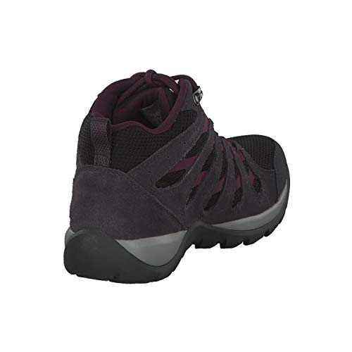 Columbia Redmond V2 Mid, Botas de Senderismo Impermeables para Mujer, Negro, Rojo (Black, Black Cherry), 40 EU