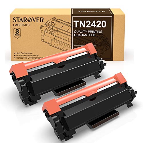 [con Chip] STAROVER TN-2420 TN2420 Cartucho Tóner Compatible para Brother MFC-L2710DN MFC-L2710DW MFC-L2730DW MFC-L2750DW DCP-L2550DN DCP-L2530DW DCP-L2510D HL-L2375DW HL-L2370DN HL-L2350DW (2Negro)