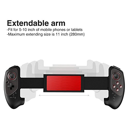 Controlador de Juego inalámbrico, PowerLead Gamepad actualizado Controlador de Juego retráctil inalámbrico Práctico Stretch Pad para Android/iOS - Juego Directo