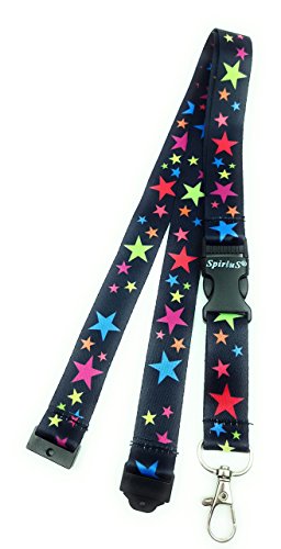 Correa de cuello para el teléfono SpiriuS, cordón con gancho de seguridad a la moda para el móvil, las llaves, tarjetas de identificación, color rainbow stars