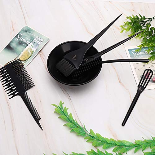 Cosiki 6pcs/Set Pincel para Colorear de Tinte para el Cabello de plástico Peine Bowl Kit para teñir el Cabello Cuencos para Mezclar el Color del Cabello Herramientas de Peinado de peluquería