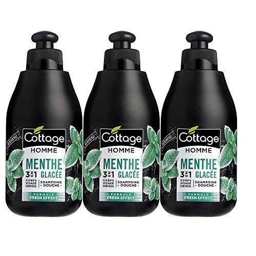 Cottage shampoing 250 ml – Ducha 3 en 1 menta helada – Juego de 3