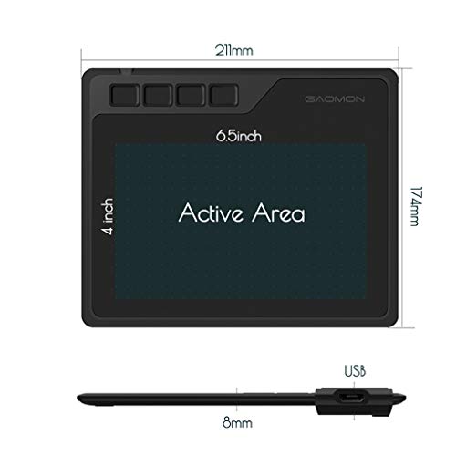 Creative-Stift-Display con el software libre, con un determinado Stift 8,30 * 6,85 * 0,31 aduanas Full HD (1920 x 1080), ideal para la oficina remota y Online-Training (negro)