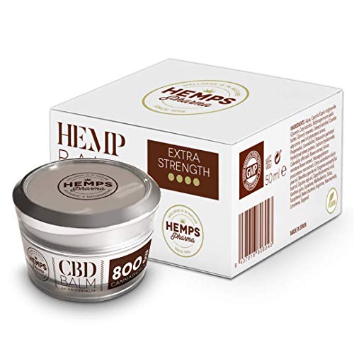 Crema de Cañamo de Alta Efectividad | Crema de CBD (800 mg de Cannabidiol) para Alivio de Dolores Musculares y Articulares - 50 ml | Hemps Pharma - CBD Balm Extra Strength