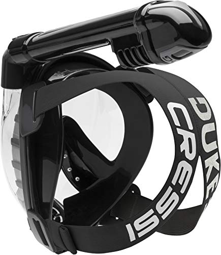 Cressi Duke Dry Full Face Mask Mascara de Buceo Snorkel Seca Cara Completa, Unisex Adulto, Negro, S/M