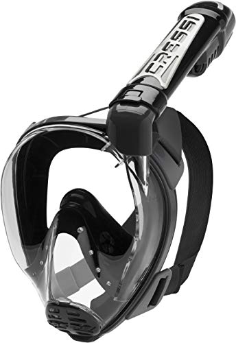 Cressi Duke Dry Full Face Mask Mascara de Buceo Snorkel Seca Cara Completa, Unisex Adulto, Negro, S/M