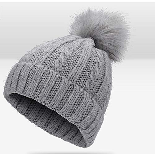 Deike Mild Gorro de Punto para Mujer de Invierno, con diseño Trenzado y Forro Polar Muy Suave Gris Talla única