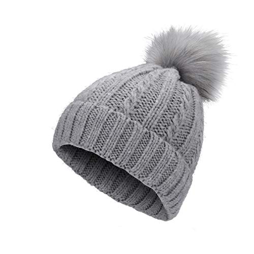 Deike Mild Gorro de Punto para Mujer de Invierno, con diseño Trenzado y Forro Polar Muy Suave Gris Talla única