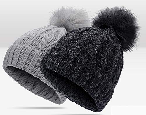 Deike Mild Gorro de Punto para Mujer de Invierno, con diseño Trenzado y Forro Polar Muy Suave Gris Talla única