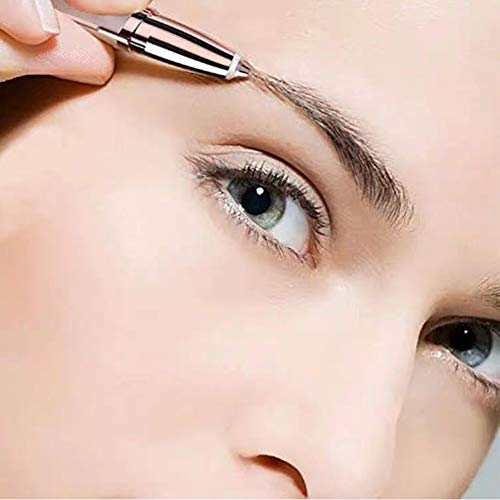 Depiladora De Cejas Portátil Removedor Eléctrico Sin Dolor Ceja Trimmer Con Luz Para Mujeres (Batería No Incluida),Rosegold