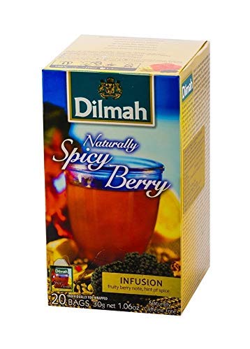 Dilmah Infusión de hibisco, mora, canela, naranja y jengibre sin cafeína - 1 x 20 bolsas de té (30 gramos)