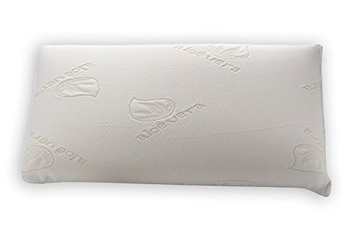 Dormio - Almohada viscoelástica con perfecta adaptabilidad al cuello, Tejido Aloe Vera, Termorregulable, Blanco, 90 cm