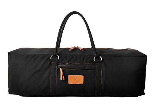 #DoYourYoga Bolsa de Yoga »Ghanpati Fabricada en Lona de Primera Calidad/para esterillas de Yoga, Pilates, Ejercicio y Gimnasia EXTRAGRUESAS de hasta 186 x 62 x 1,5 cm/Negro