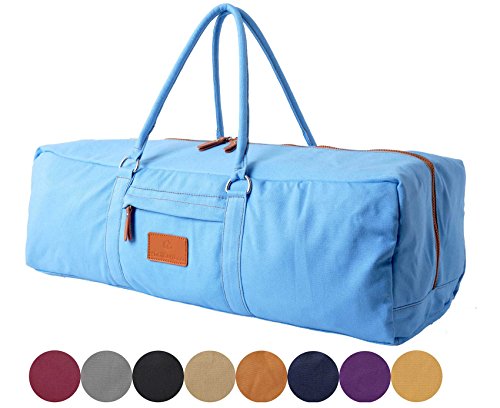 #DoYourYoga Bolsa de Yoga »Ghanpati Fabricada en Lona de Primera Calidad/para esterillas de Yoga, Pilates, Ejercicio y Gimnasia EXTRAGRUESAS de hasta 186 x 62 x 1,5 cm/Negro