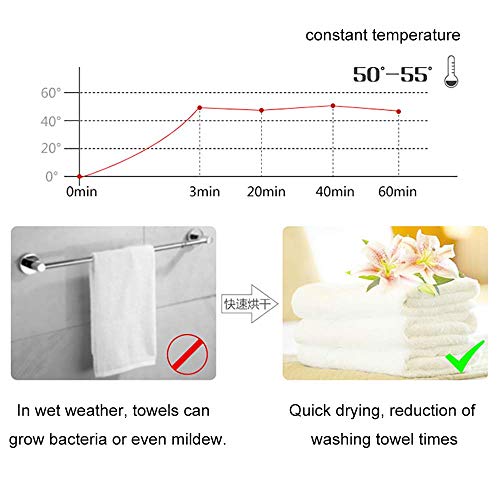 DYFAR Toallero eléctrico, Calentador de Toallas montado en la Pared, Calentador de Toallas de Acero Inoxidable para baño, no Solo calienta Las Toallas, Sino también un Adorno en casa