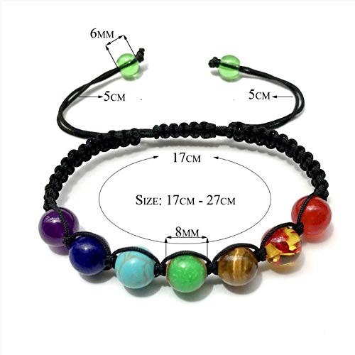 dykee 8 Mm De Piedra Natural Amatista De Siete Colores, Tratamiento con Brazalete De Arco Iris, Piedra De Reiki, Rezo, Pulsera De Cuentas