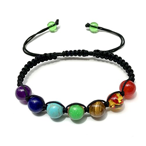 dykee 8 Mm De Piedra Natural Amatista De Siete Colores, Tratamiento con Brazalete De Arco Iris, Piedra De Reiki, Rezo, Pulsera De Cuentas