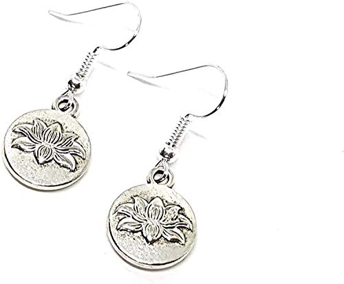 Eclectic Shop Uk Lotus Flor Pendientes Budista Inspirado Yoga Par Pendientes