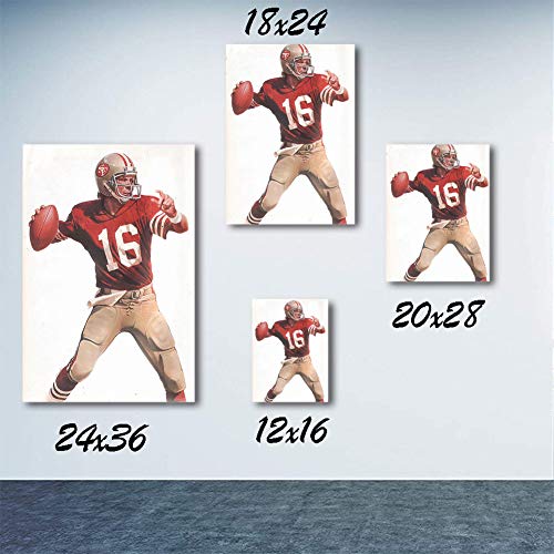 Elliot Dorothy San Francisco 49ers Die Hard Fan Wall Art for Bedroom Wall Decor for Home Kitchen Office Modern 12"x16", Unframed/Frameable