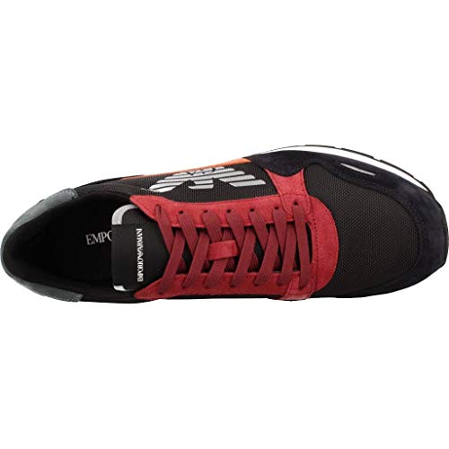 EMPORIO ARMANI X4X215-XL200-R154 Zapatillas Moda Hombres Negro/Rojo - 42 - Zapatillas Bajas