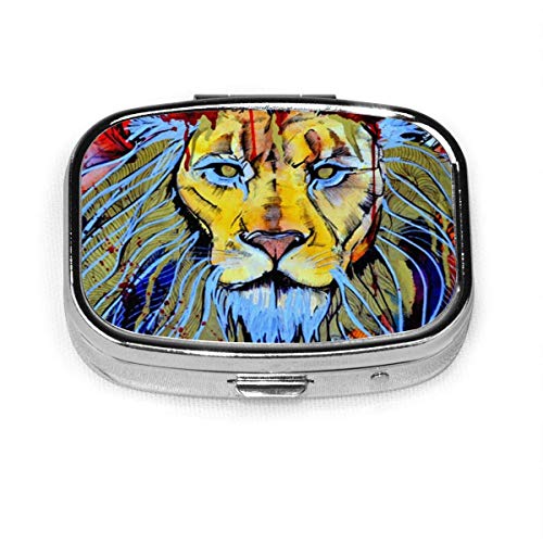 Estuche cuadrado para píldoras de León Beast King Jah Rasta caja portátil bolsillo monedero Tablet medicina titular de viaje organizador