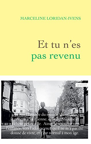 Et tu n'es pas revenu Prix Lectrice Elle (Littérature Française)