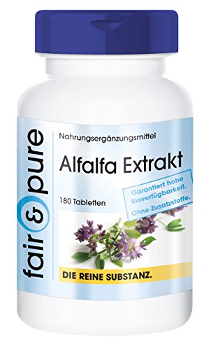 Extracto de Alfalfa verde - Medicago sativa - Vegana - Alta pureza - 180 Comprimidos